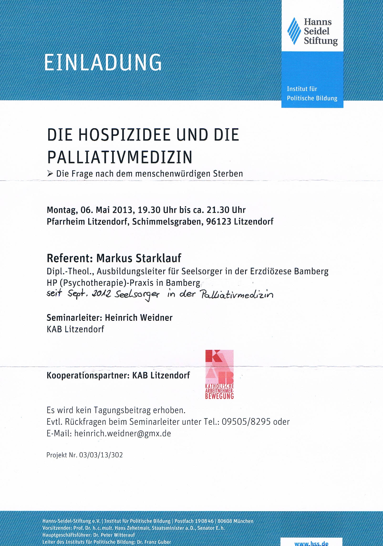 Flyer zur Veranstaltung
