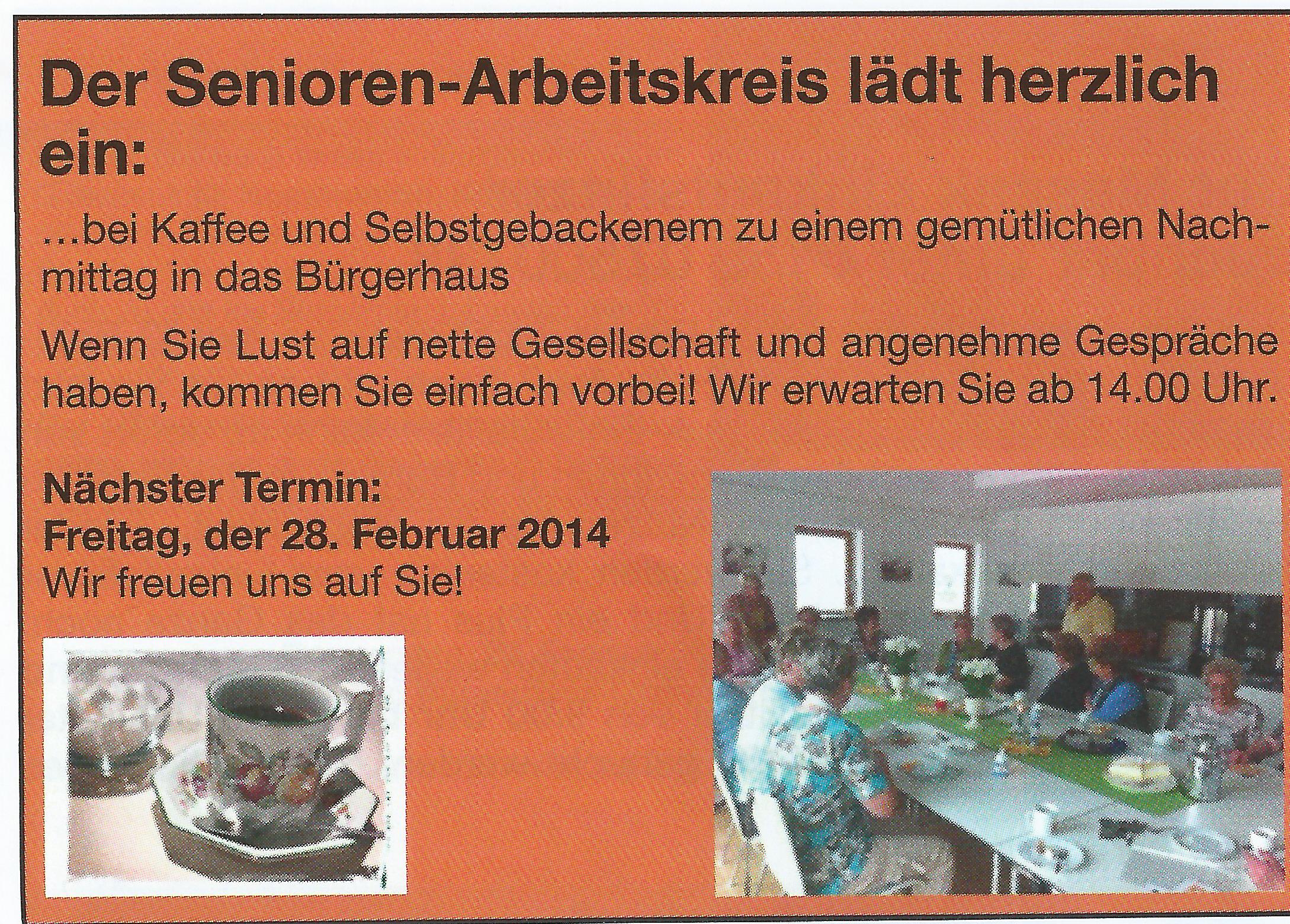 Senioren-Arbeitskreis lädt ein