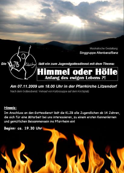 Jugendgottesdienst 7.11.2009 (Motto des Abends)