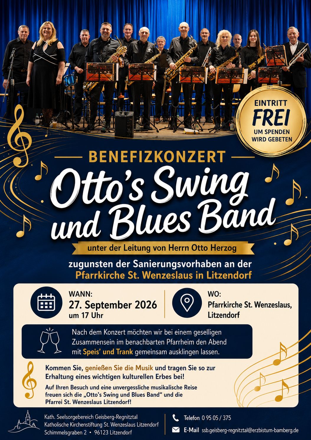EINLADUNG_Ottos Swing u. Blues Band_Benefizkonzert_27.09.26